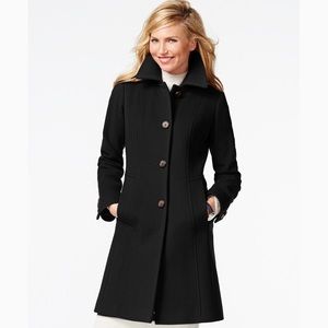 Anne Klein Wool/Cashmere Blend Black Coat